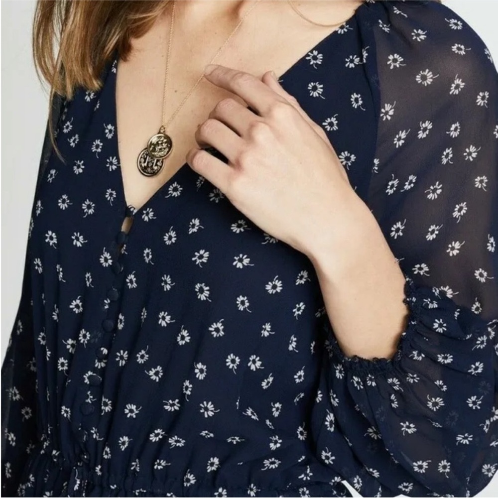 NWT Joie Alithea Dress Floral Navy Size Large (New With Tags) - Picture 4 of 16
